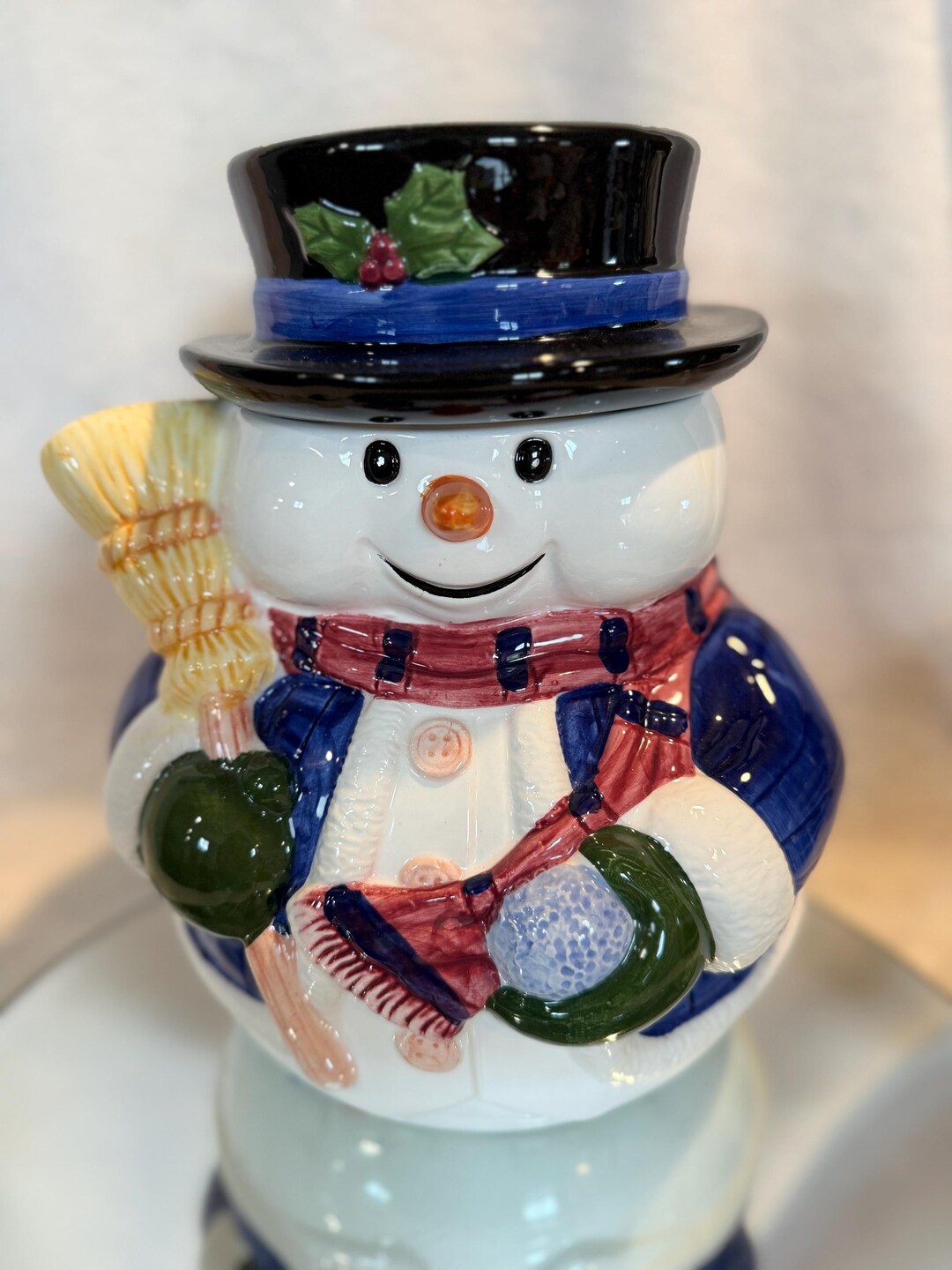 Vintage Snowman Cookie Jarnull