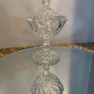 Vintage Swirl Glass Candy Dish