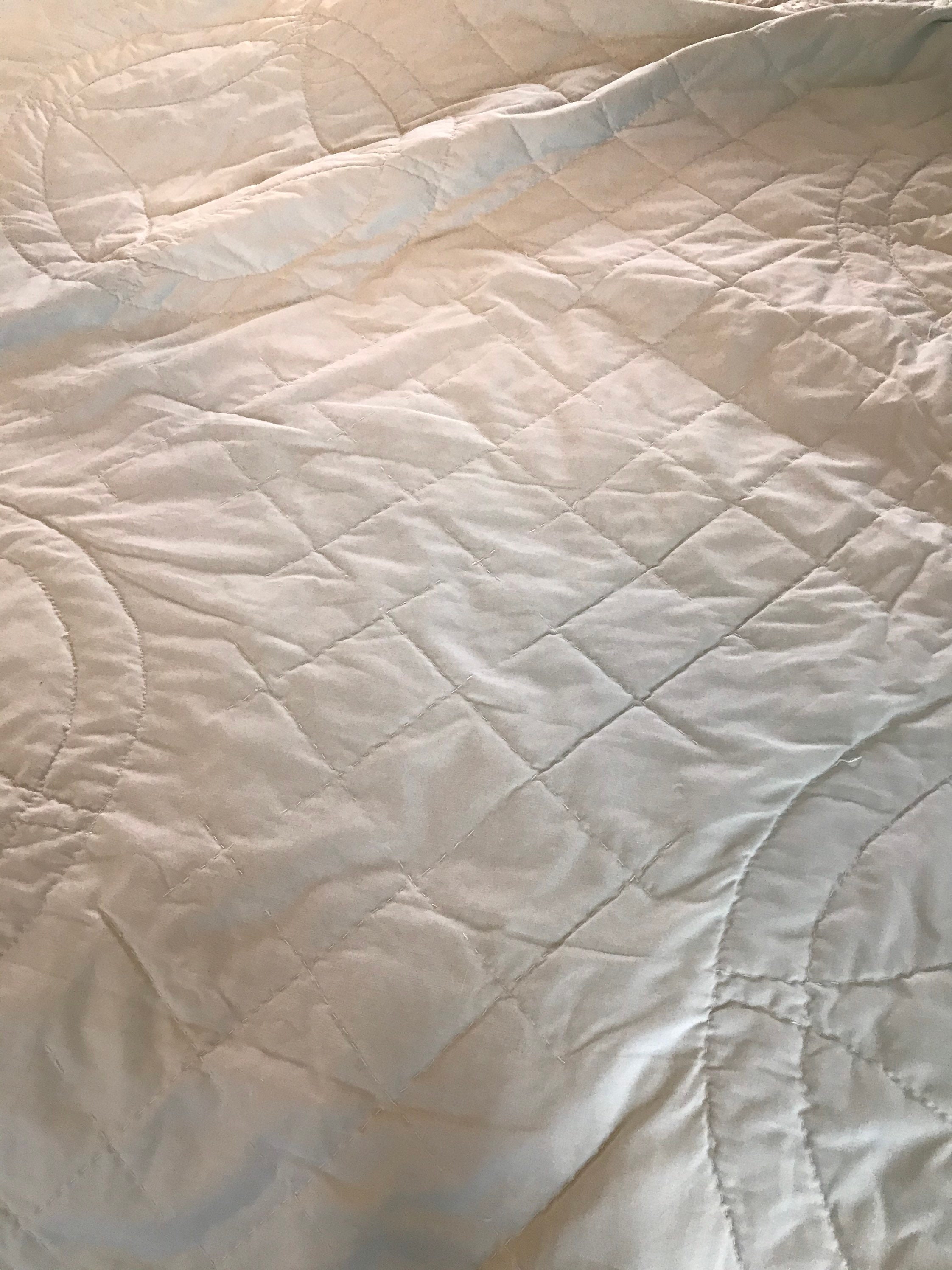 Vintage Hand Quilted and Embroidered King Size Quilt