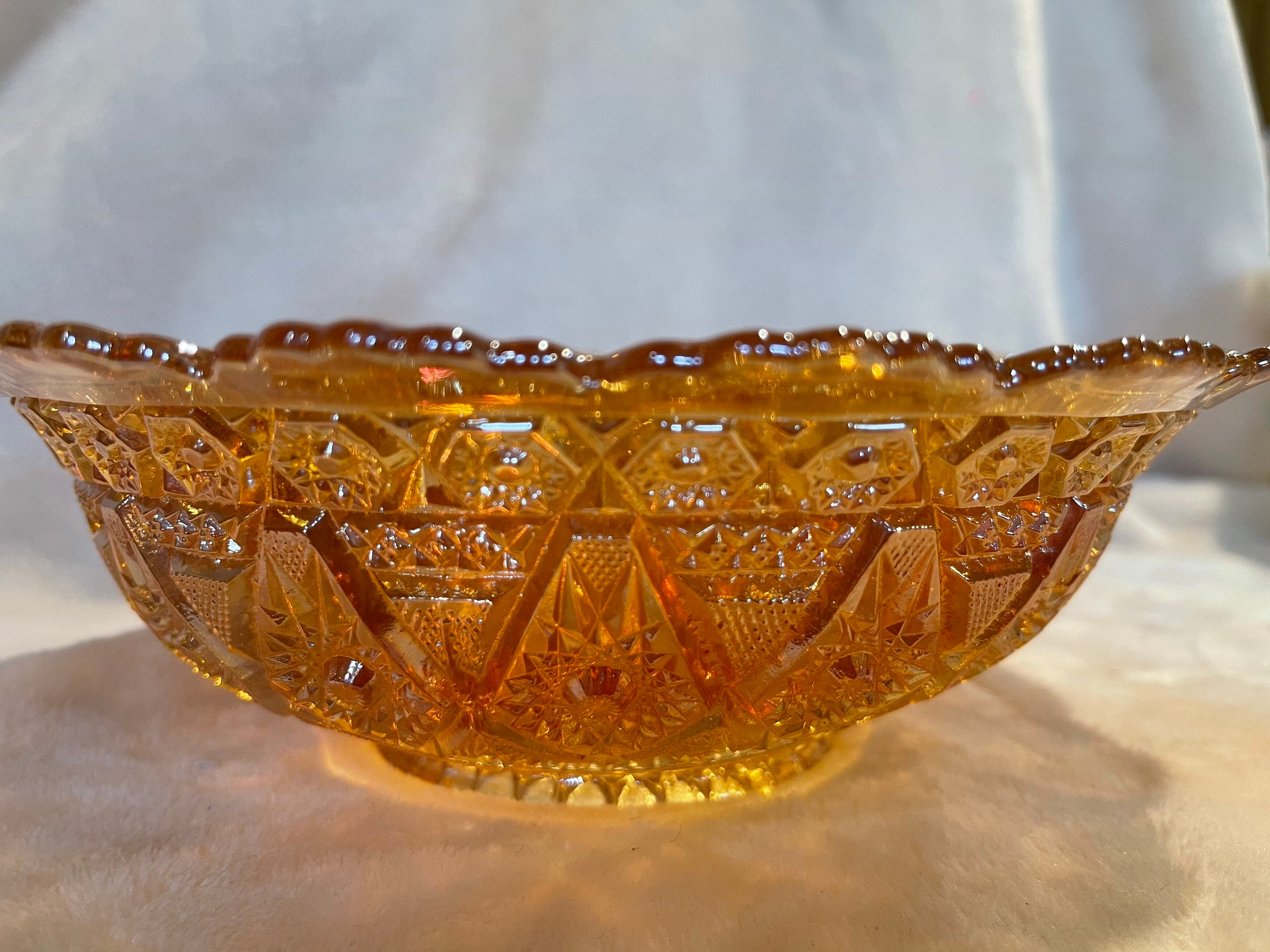 Vintage Carnival Glass Gold Bowl Etsy Australia