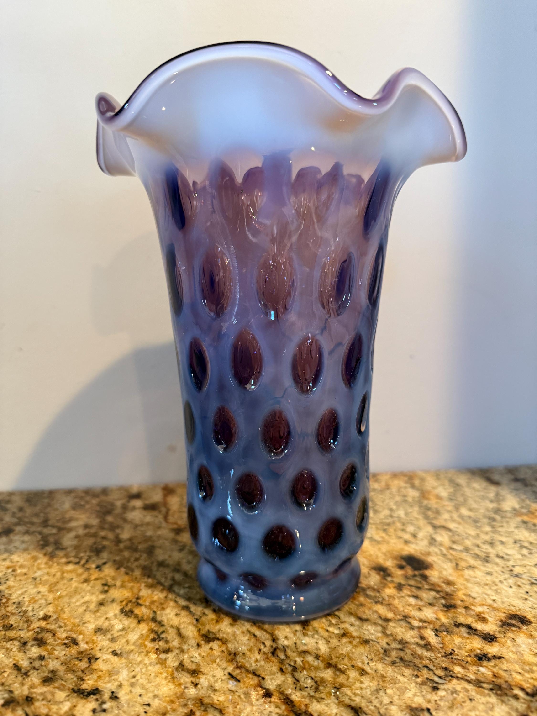 Vintage Fenton Purple Coin Dot Opalescent Vase - Etsy
