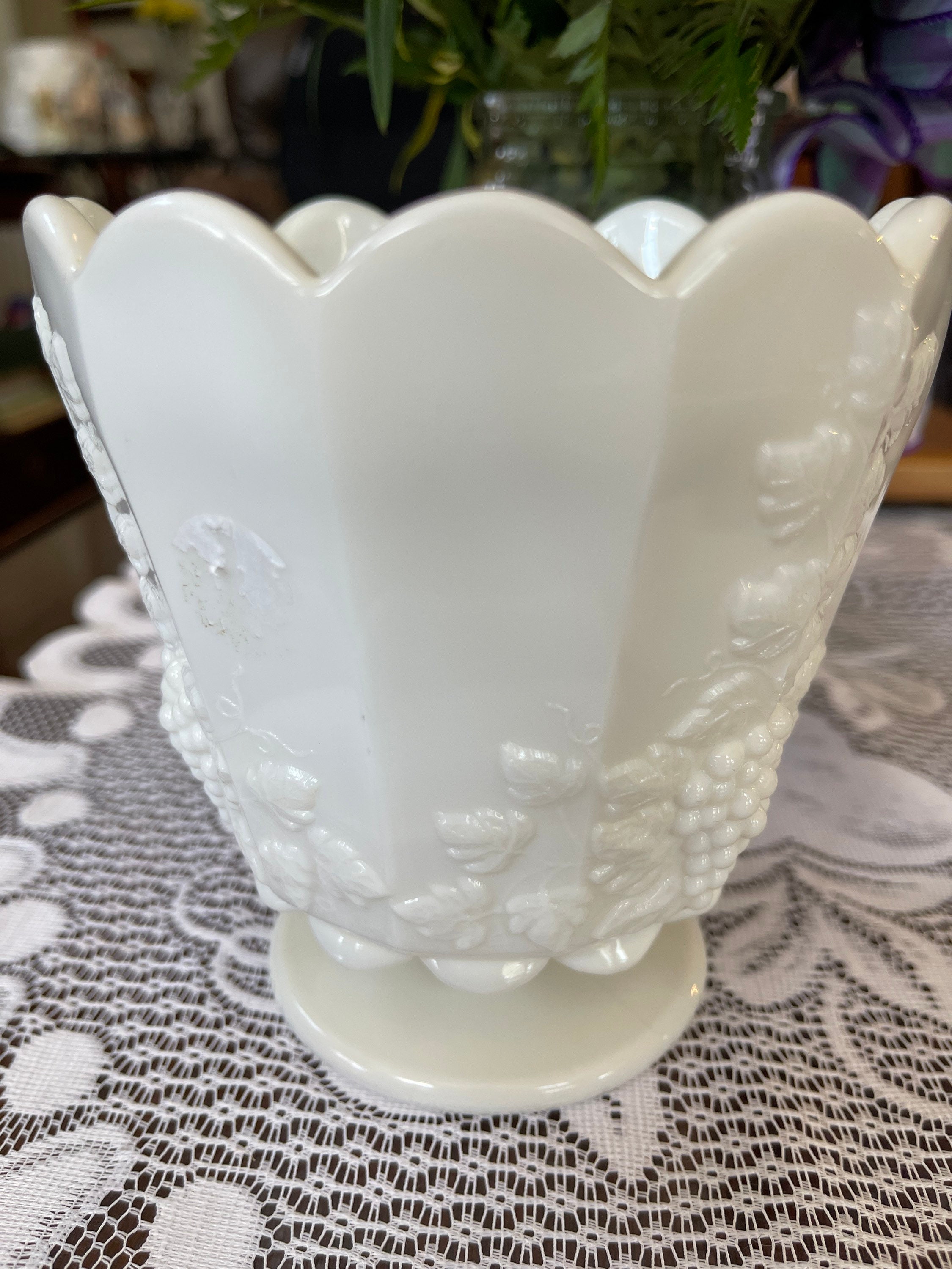 Vintage Westmoreland Milk Glass Vase Etsy