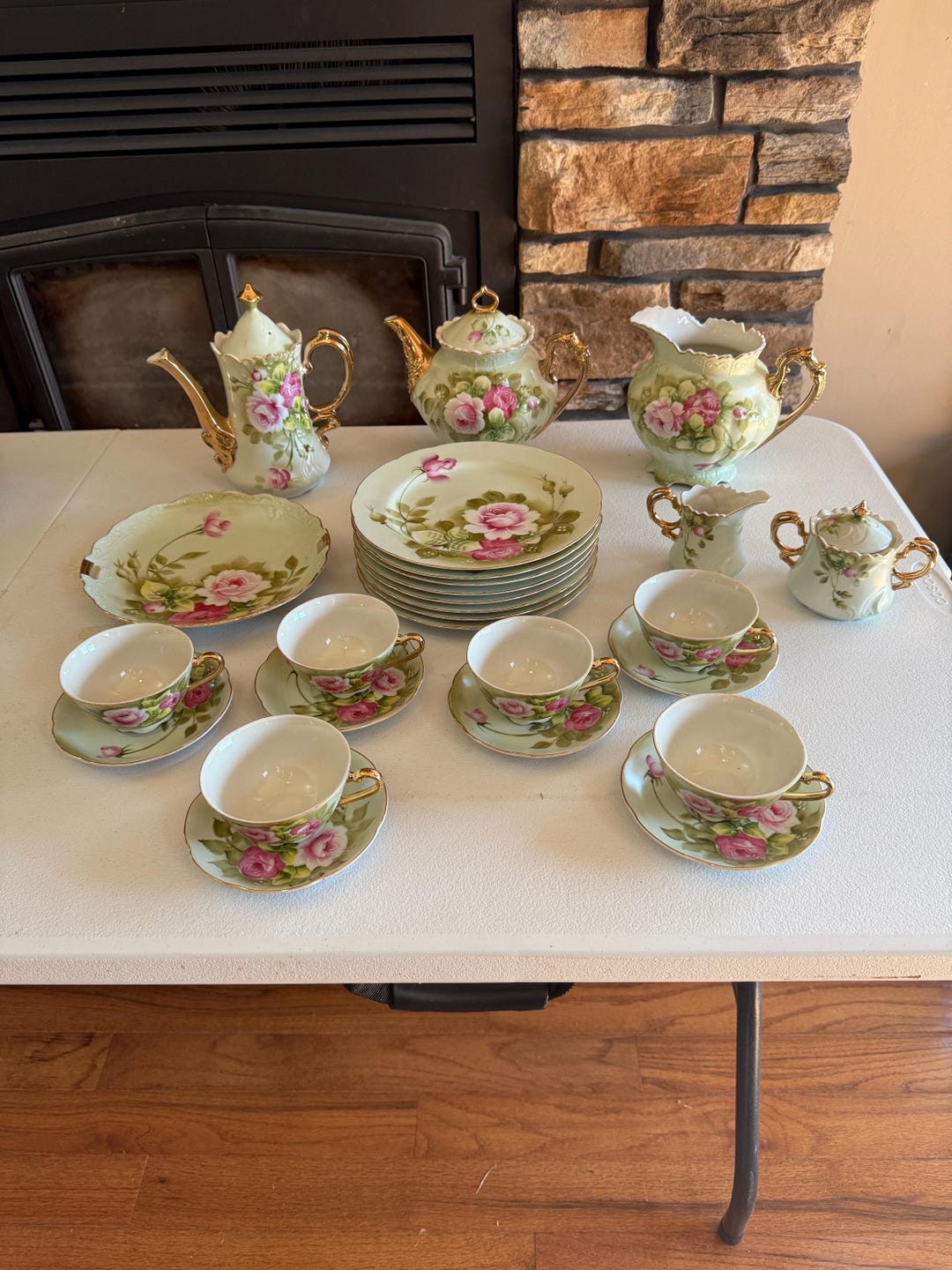 Vintage Lefton Rose Tea Set - Etsy