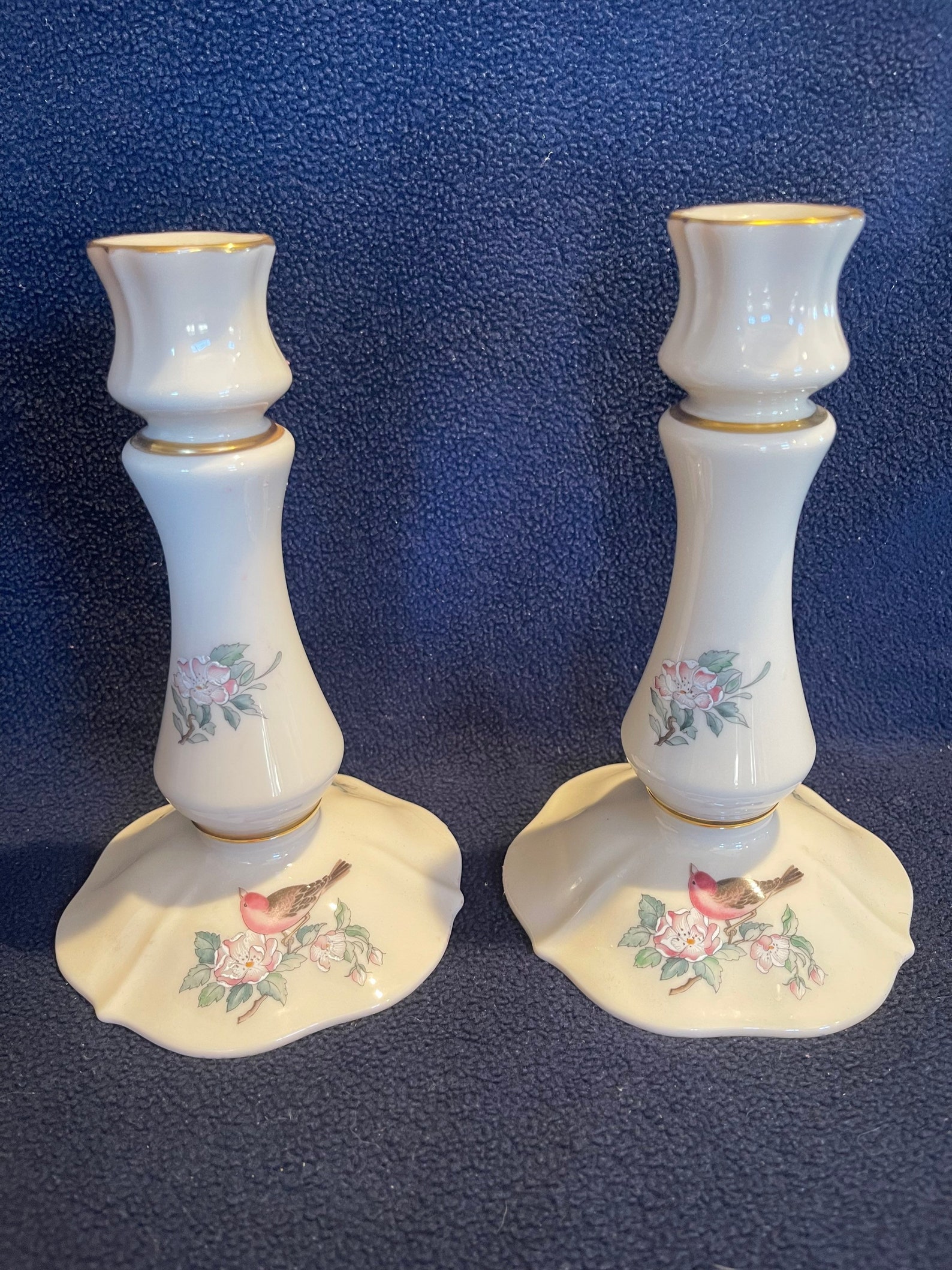Vintage Lenox Serenade Candlestick Holders - Etsy