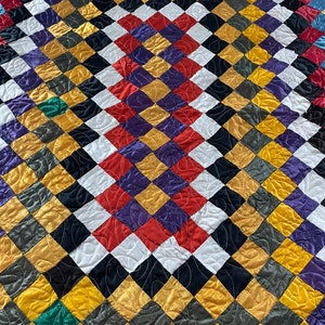 Vintage Silk Block Quilt