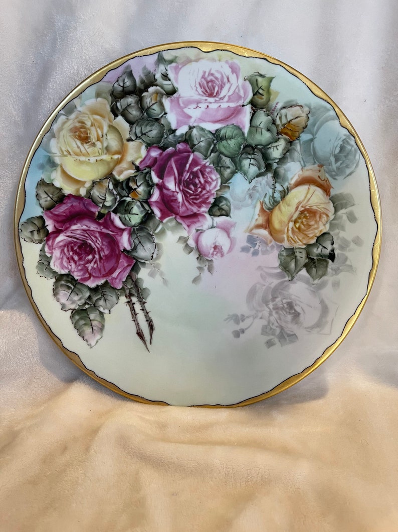 Vintage Rose Plate - Etsy