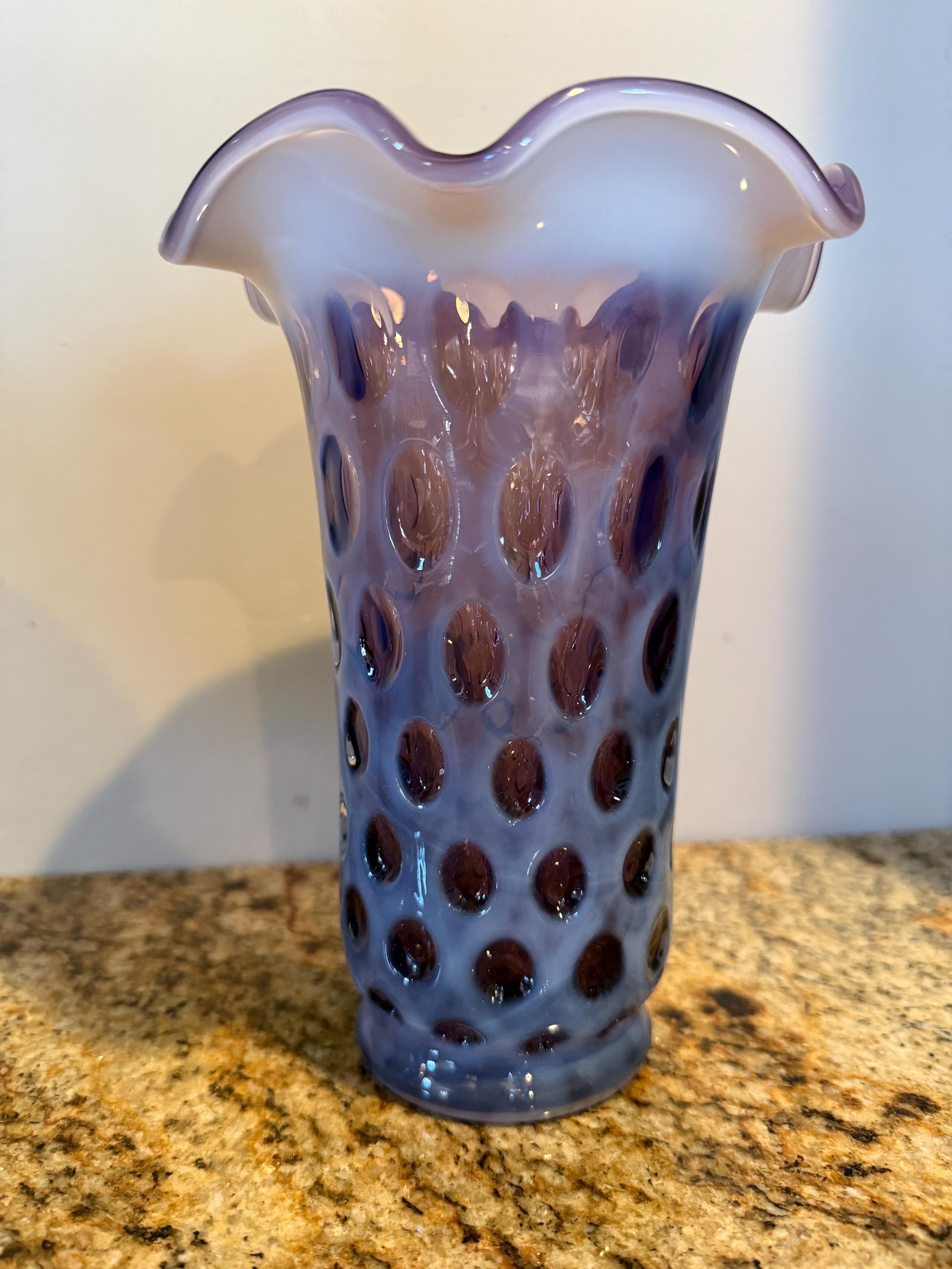Vintage Fenton Purple Coin Dot Opalescent Vase - Etsy