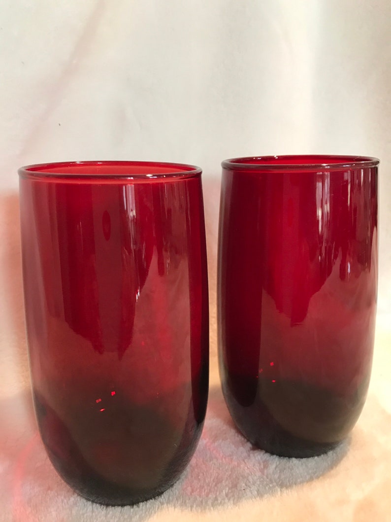Vintage Ruby Red Glasses Etsy