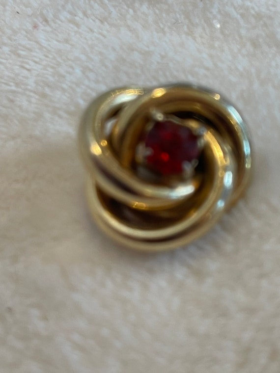 Vintage Gold and Red Stone Pin - image 8