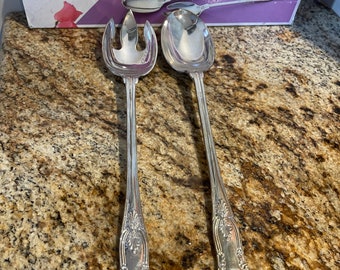 Vintage Silver Plated Salad and Fork Set