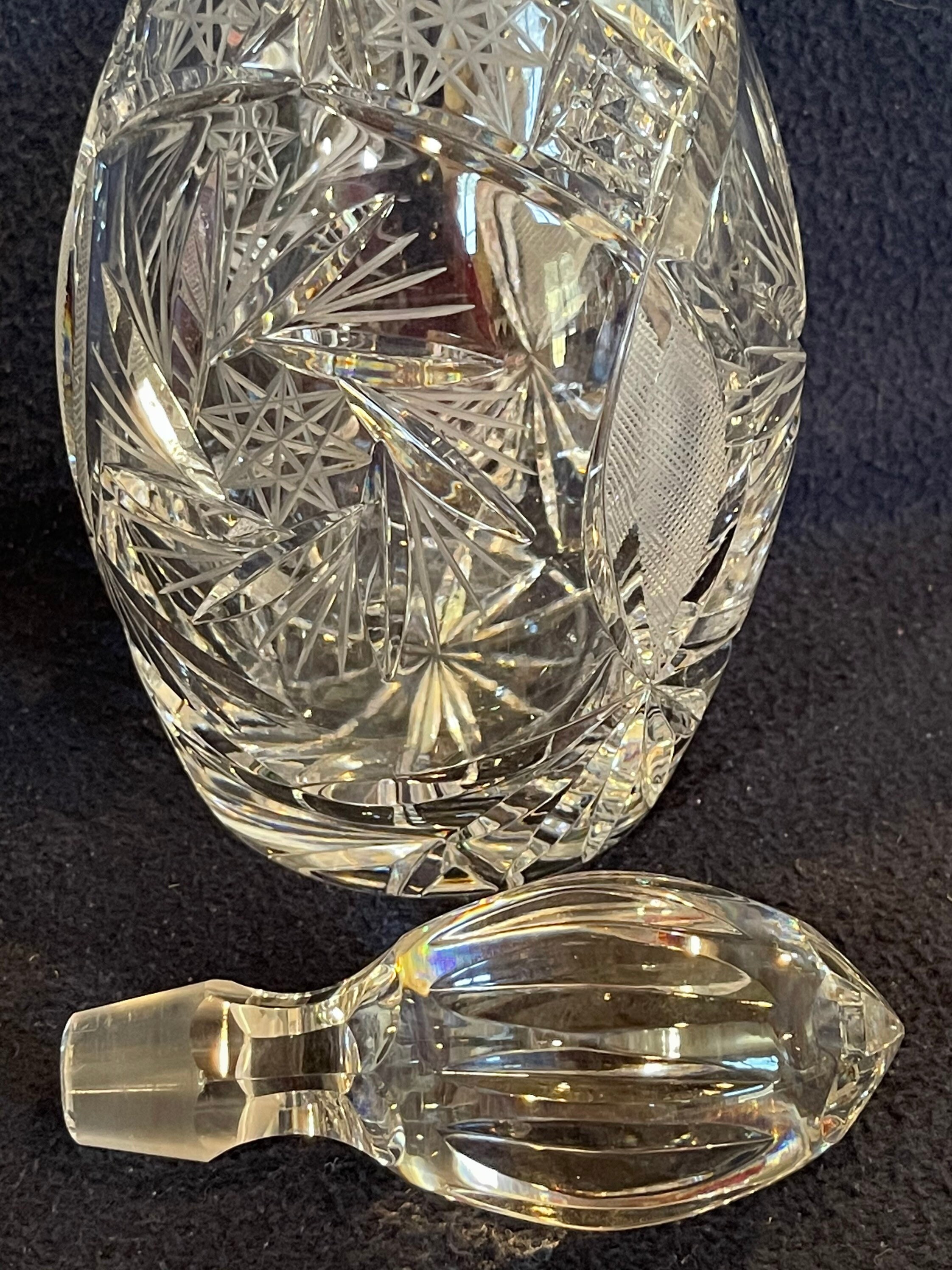 Vintage Pinwheel Star of David Crystal Decanter Etsy