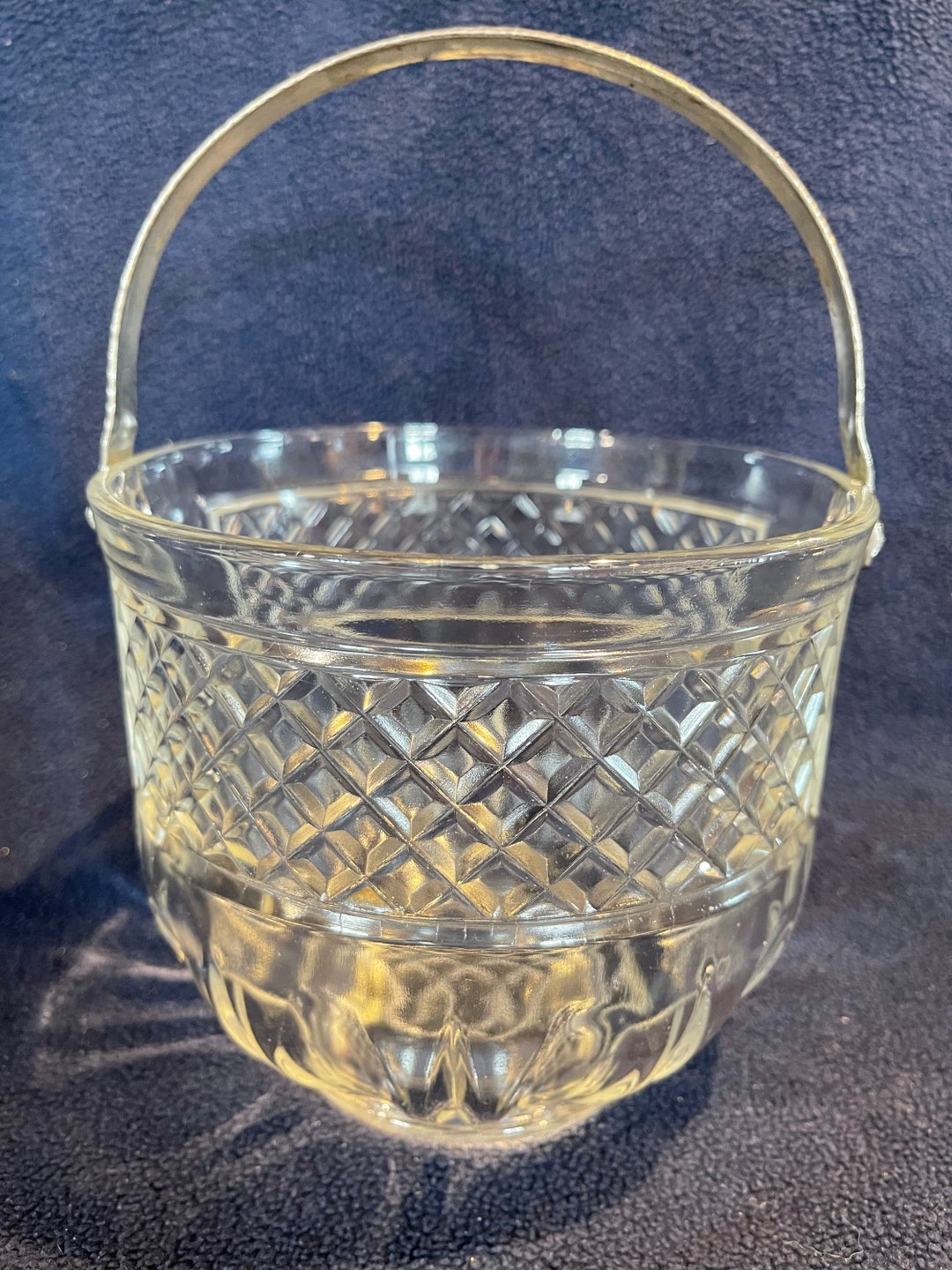 Vintage Crystal Basket Etsy