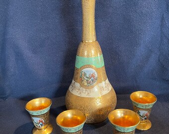 Vintage Le Mieux China 24 Karate Gold Decanter And Glasses Etsy Vintage Le Mieux China 24 Karate Gold Decanter And Glasses Etsy