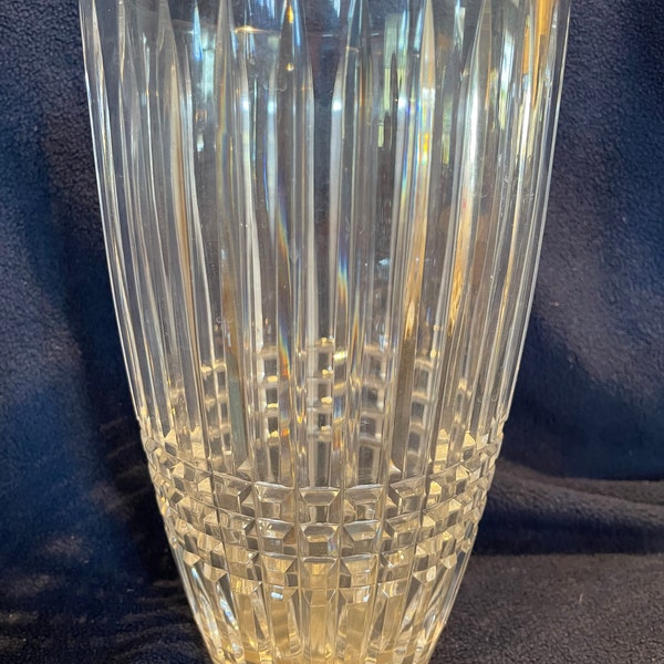 Vintage Heavy Crystal Vase Etsy