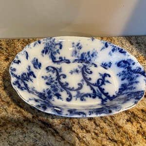 Antique Merger Semi-Vitreous Flow Blue