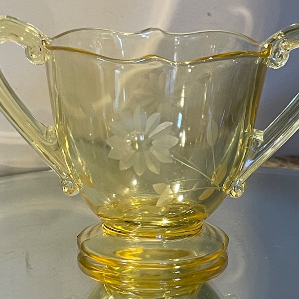 Vintage Depression Glass Sugar Bowl