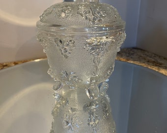 Vintage Glass Sugar Bowl with Lid
