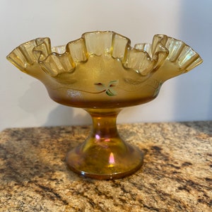 Vintage Fenton Compote Signed