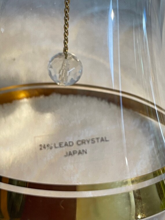 Vintage Sasaki Crystal Bell: 24% Lead Crystal With Dove, Gold Trim