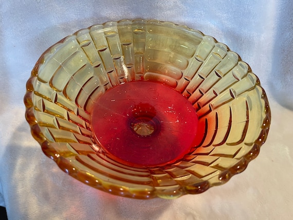 Vintage 1950s Jeannette Glass Amberina Louisa Footed Fruit Bowl - Etsy