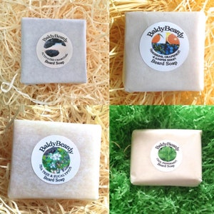 Beard soaps by BaldyBeardy, beard cleansing, hydrating, moisturising soaps for beard care, grooming, beard cleaning, man soap, best UK beard