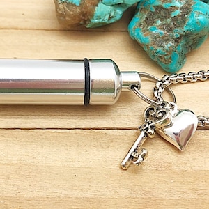 Naszyjnik z fiolką do kremacji w kształcie serca i klucza, brelok do kluczy z urną do kremacji w kształcie serca, naszyjnik z prochami zwierząt Eternal Love Pet Ashes, hermetyczny klucz do urny do kremacji w kształcie serca