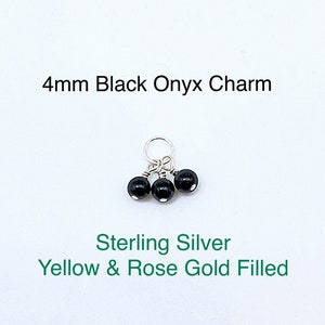 Interchangeable Black Onyx Cluster Hoop Charm,  Black Cluster Earring Charm, Black Cluster Necklace Charm, Black Onyx  Huggie Cluster Charm