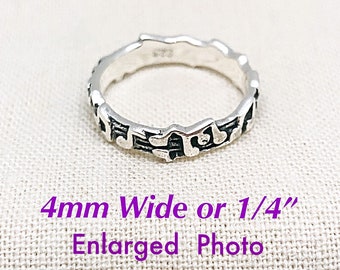 Musical Notes Eternity Ring Sterling Silver, Sterling Musical Notes Stack Band Ring, Lady Musicians Thin Band Ring, Music Notes Thumb Ring