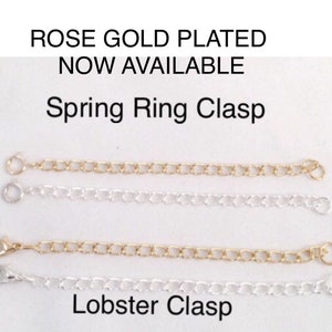 3&quot; Extender Chain Lobster Clasp or Spring Ring in All Finishes for Bracelet or Necklace,  Sterling Gold Fill & Plated Extender