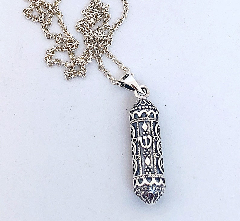 Gorgeous Sterling Silver Mezuzah Necklace Bar Mitzvah Gift | Etsy