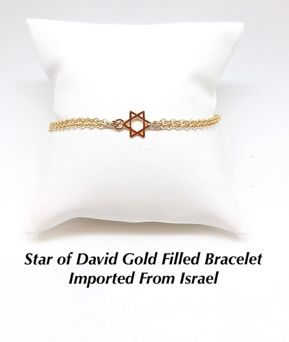 Sterling Silver Star of David Red Leather Bracelet