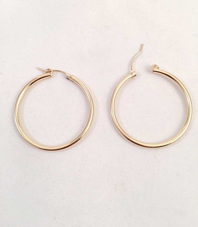 14kt Gold Fill Hoop 35mm Round Snap Bar Gold Fill Hoop 1 Etsy
