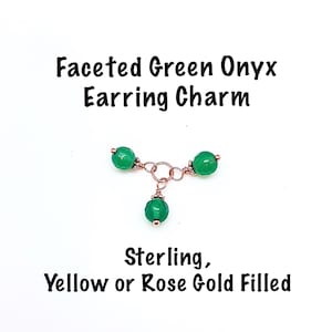 Interchangeable Faceted 6mm Green Onyx Cluster Hoop Charm, Emerald  Green Onyx Huggie Cluster Charm, Green Onyx Cluster Necklace Pendant