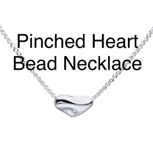 SALE Sterling Abstract Heart Necklace with Extender, Sale Pinched Sterling Heart Necklace, Sale Sterling Heart Necklace, Sale Modern Heart