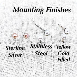 Cultured 4mm White or Pink Pearl Studs in Gold Filled, Sterling, or Stainless Steel, Tiny White or Pink Pearl Studs, Real 4mm Pearl Studs