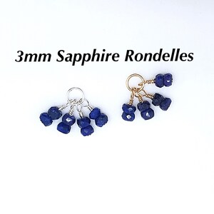 Interchangeable Sapphire Earring or Necklace Cluster Charm,  Natural Sapphire Hoop Charm, Sapphire Cluster Charm, September Birthstone Charm