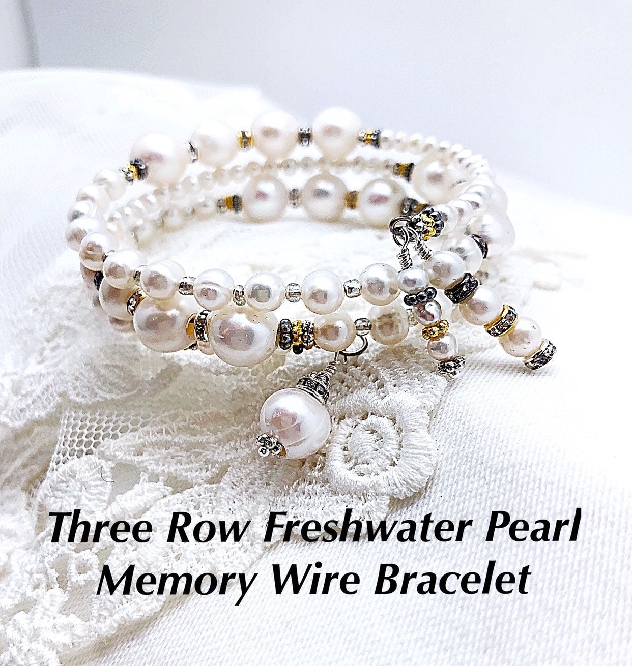 30 Cts Rough Black Diamond Beads with Pearls 3 Row Bracelet with Emerald  Clasp. Great Style & Designer Look | ZeeDiamonds