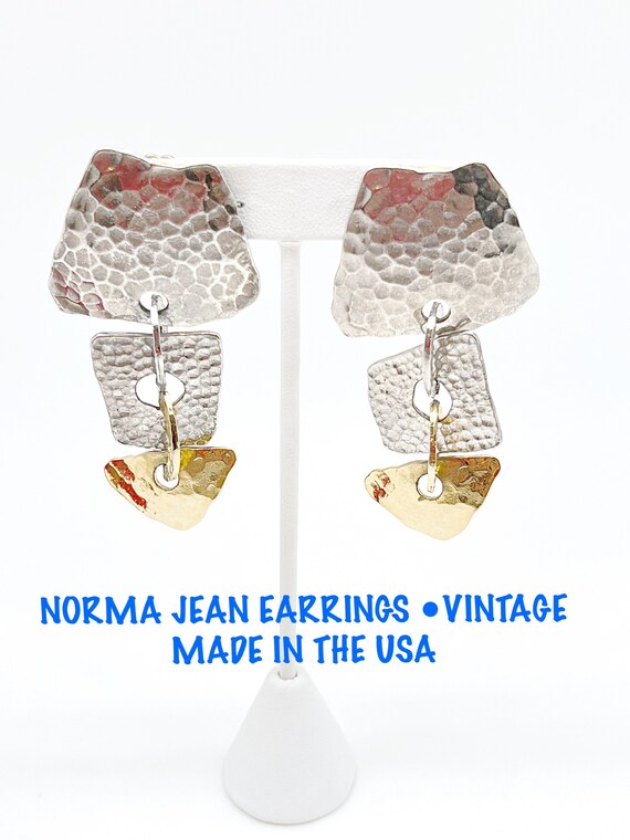 Norma Jean Vintage Clip On Tone Hammered Long Dang