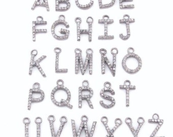 Diamond Capital Initial Sterling Letters, Diamond Alphabet Letters, Diamond Initial Hangers, Pave Diamond Letter