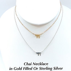 Small Chai Necklace in Sterling or Gold Filled, Chai Necklaces, Tiny  Chai Necklace, Hebrew Chai Choker, Bat Mitzvah Gift, Jewish Jewelry