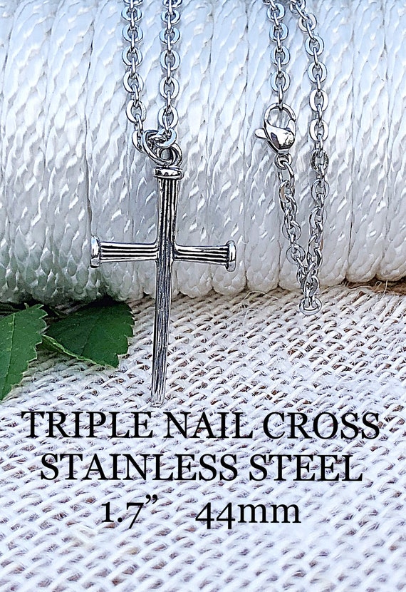 Buy Skull Cross Pendant Necklace 24 Inch in Stainless Steel at