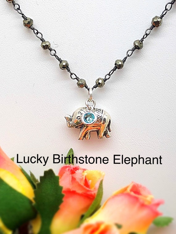 Buy Elephant Name Necklace. Personalized Elephant Necklace, Elephant  Necklace With Name and Birthstone, Elephant Charm Necklace, Elephant Online  in India - Etsy