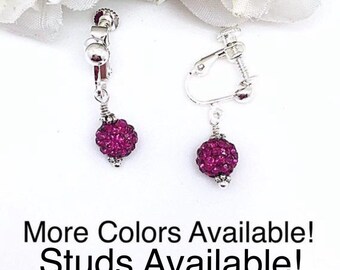 Meisjes Glitter Ball Clip On / Stud Crystal Oorbellen, Meisjes Foto Crystal Clip On Earring, Kids Dress Up Sparkle Ball Oorbellen, School Spirit