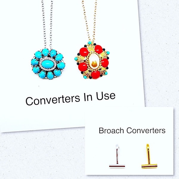 Broach Converters in Gold or Silver, Turn Broaches Into Necklaces, Silver or Gold Broach Converters, Set of Broach Converters, Gift Idea