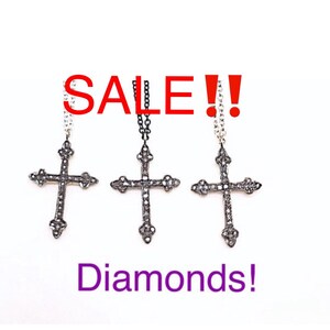 Sale Oxidized Diamond Cross Necklace, Sale Mother’s Day Oxidized Diamond Cross Necklace, Sale Diamond Cross Necklace, Sale Diamond Cross