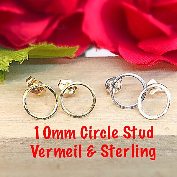Sale Open Circle Studs Sterling or Gold, Sale Circle Stud Earrings, Sale Simple Stud Earrings, Sale Gold Circle Studs, Sale Circle Studs