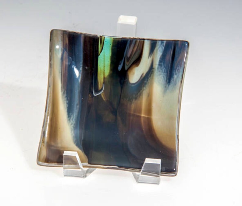 Fused Glass Dish Candle Holder Soap Dish Glass Serving Etsy