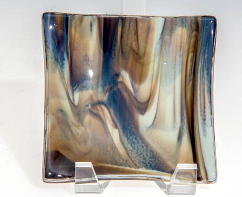 Fused Glass Dish Candle Holder Soap Dish Glass Serving Etsy