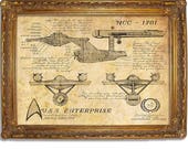 Star Trek Enterprise Vintage Style Poster - USS Enterprise Blue Print - Available in Sizes 5x7, 8x10, 11x14, 16x20, 18x24, 20x24, 24x36