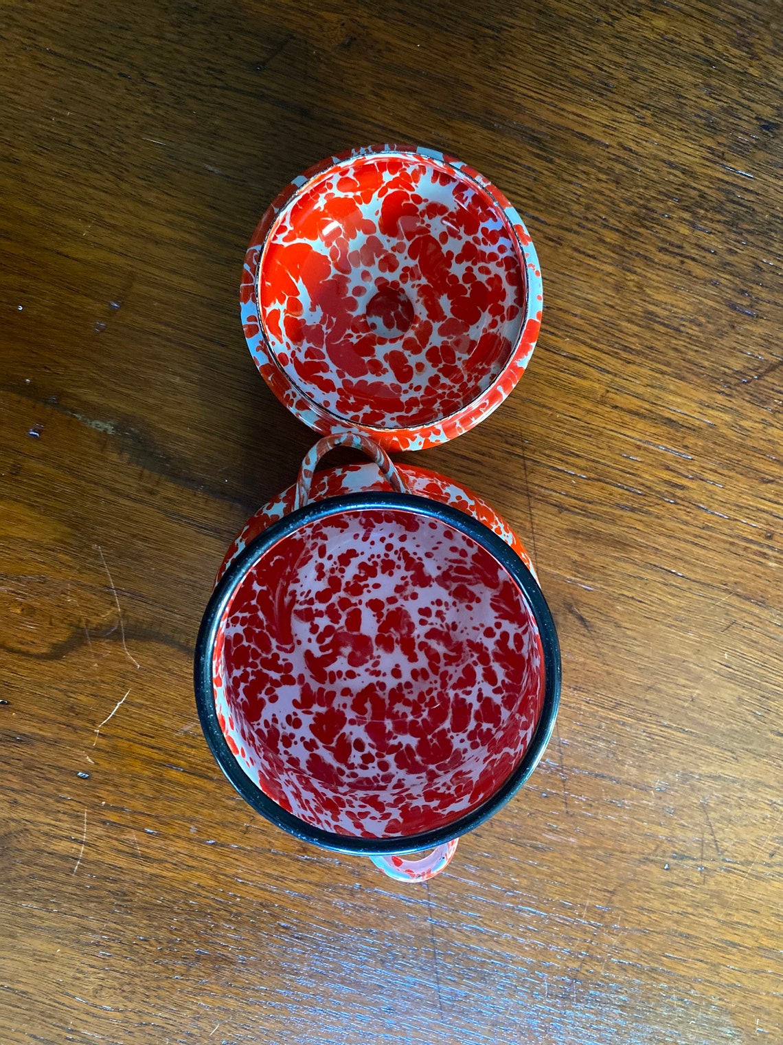 Farmhouse / Rustic / Camp Red Speckled Graniteware Coffee Pot Etsy